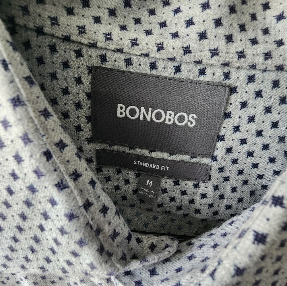 BONOBOS Men's shirt Navy Dot SZ M - Picture 5 of 7